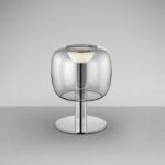 Lámpara sobremesa ICON cromo con cristal smoke Schuller