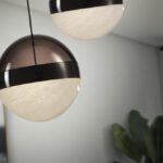 Colgante ORBES 7W Led esfera negro smoke y marmoleado Schuller
