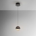 Colgante ORBES 7W Led esfera negro smoke y marmoleado Schuller