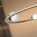 Lámpara TIRSA de 40W Led bronce con tres esferas cristal Schuller