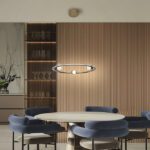 Lámpara TIRSA de 40W Led bronce con tres esferas cristal