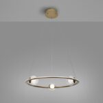 Lámpara TIRSA de 40W Led bronce con tres esferas cristal Schuller