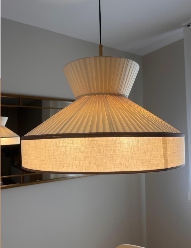 Lámpara de pantalla PREMIUM diseño tela plisada Silvioss