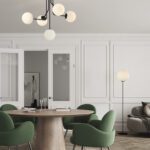 Lámpara de pie PARMA negra con esfera opal grande ACB Iluminación