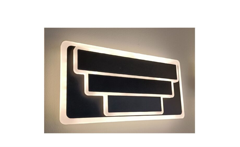 Aplique TEKTRUM LED negro con cristal