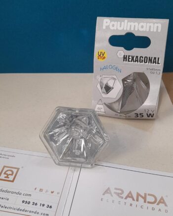 Bombilla halógena hexagonal reflector espejo plata 12V 35 W paulmann 833.48