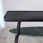 Consola LENA metal negro con mármol verde
