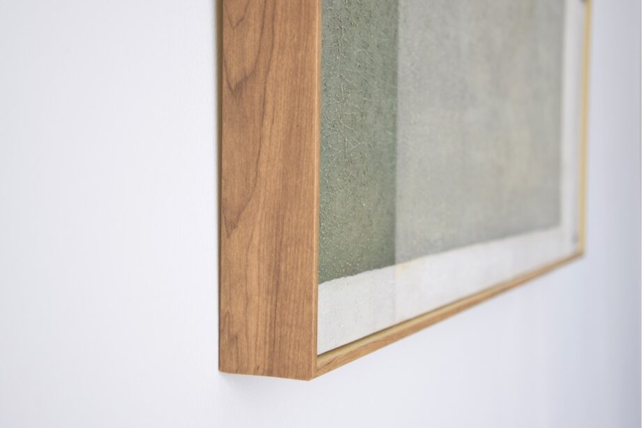 Cuadro SUPERPOSICION N2 verde con marco de madera