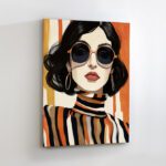 Lienzo ORANGE mujer en colores naranjas y negro schuller