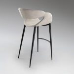 Taburete GIRO alto con asiento textil piedra con patas negras