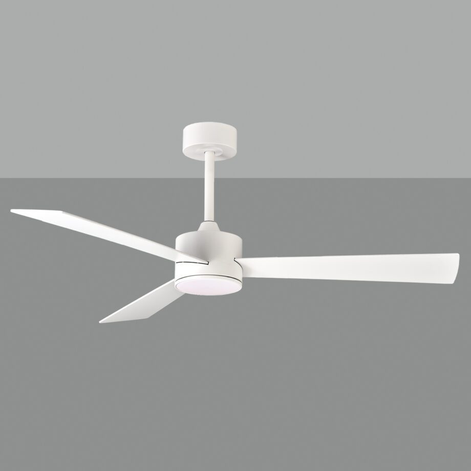 Ventilador de aspas reversibles blanco o madera SHAMAL Blanco con 22W Led 132cm