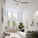 Ventilador de aspas reversibles blanco o madera SHAMAL Blanco con 22W Led 132cm