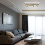 Plafón MARGY grande antracita y dorado de 80W Led con mando