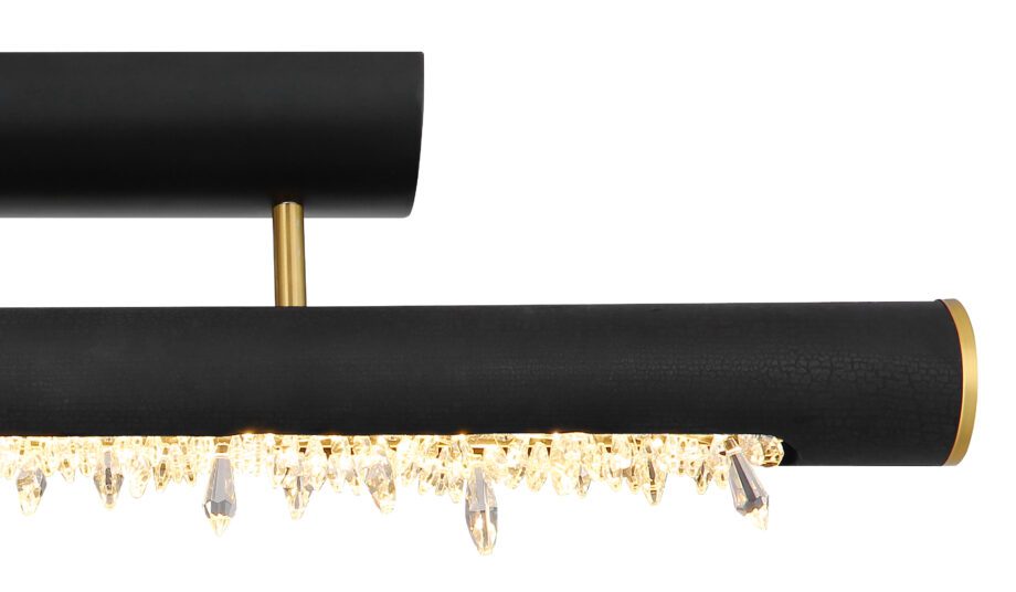 Lámpara semiplafón FELICITAS negra con cristales 15W Led