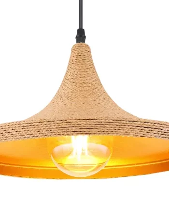 Colgante individual LUDMILLA grande con cuerda e interior oro