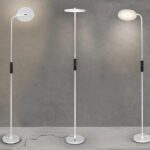 Lámpara de pie VOLTA blanca 30W Led dimable mando distancia con CCT