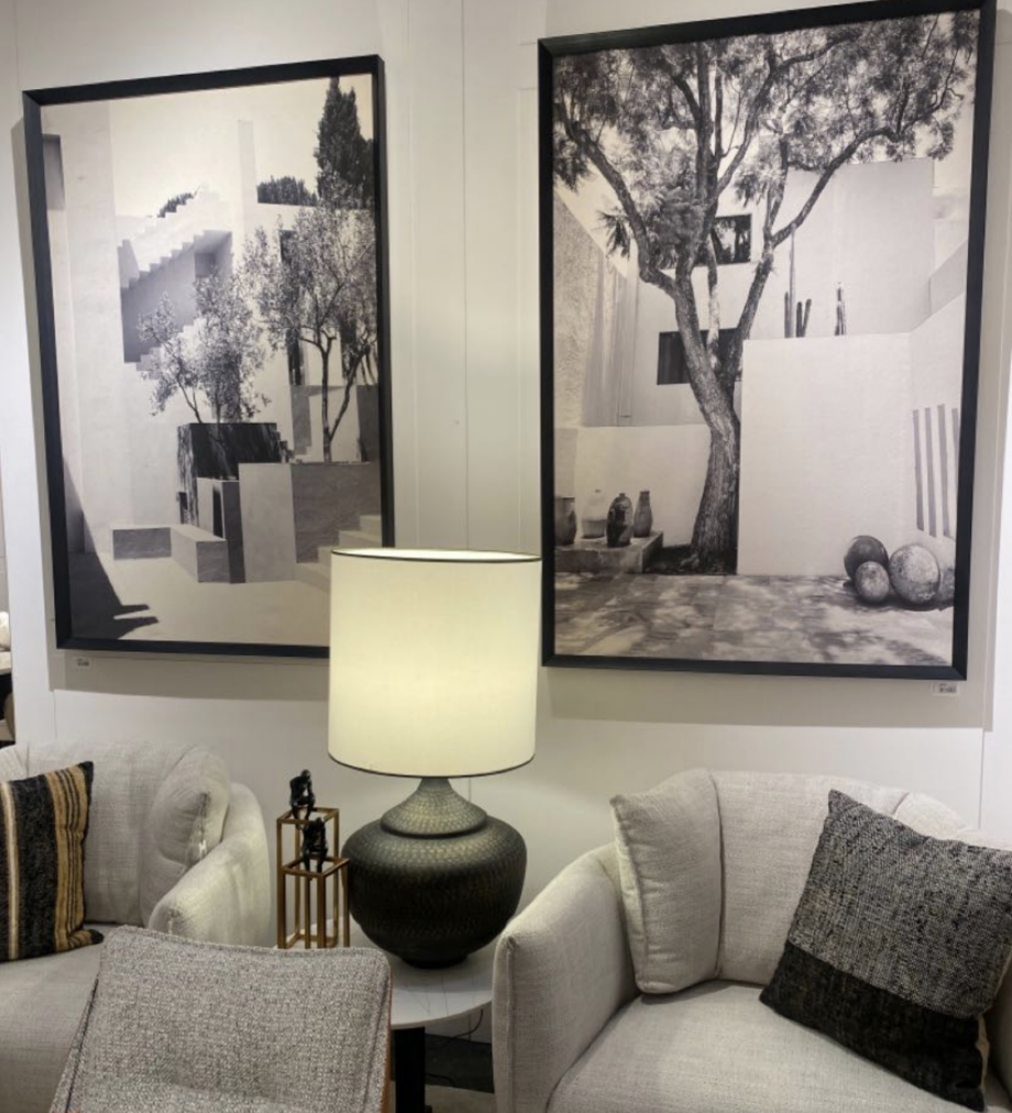 Fotografía sobre lino EL PATIO N1 con marco negro n2 vp interiorismo