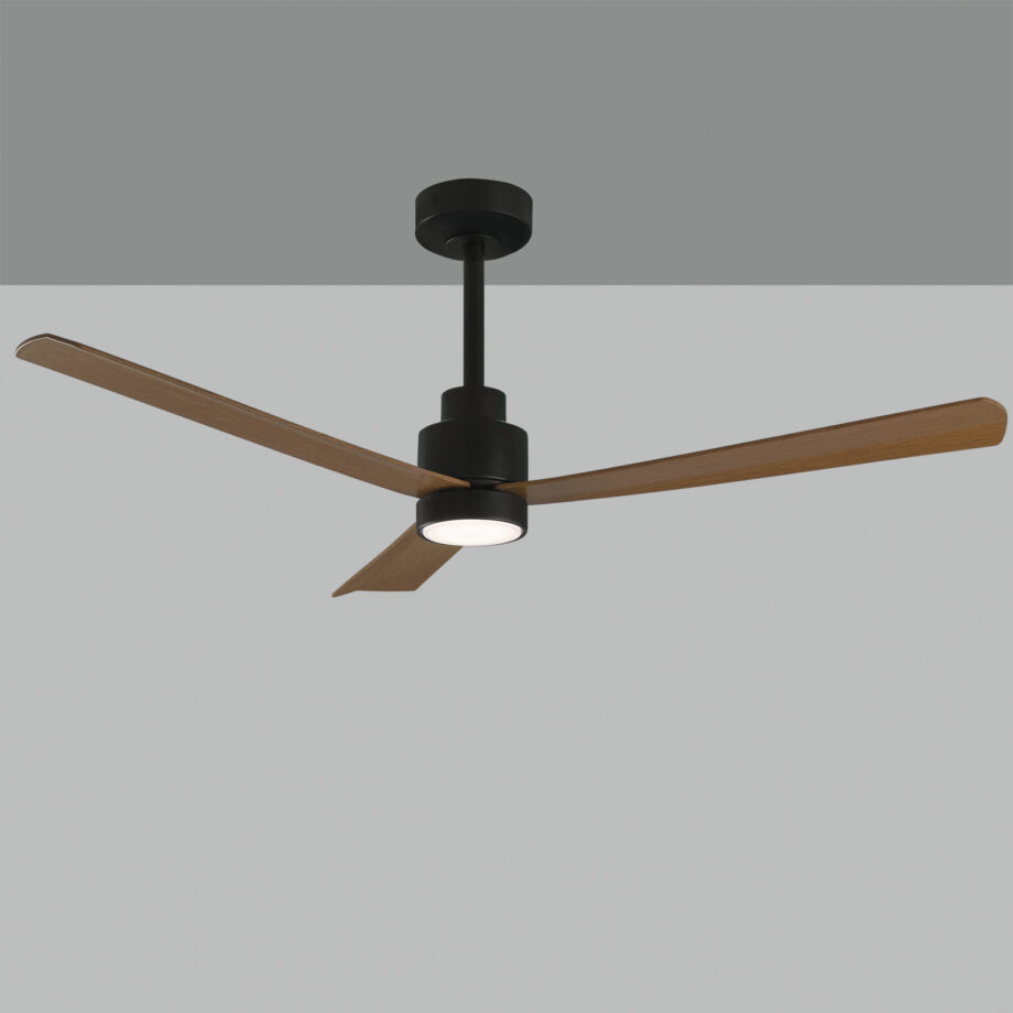 Ventilador de aspas GREGAL Negro y nogal con 18w Led ACB Iluminación