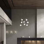 Lámpara de sobremesa HALO Negro texturado y esfera opal ACB Iluminación