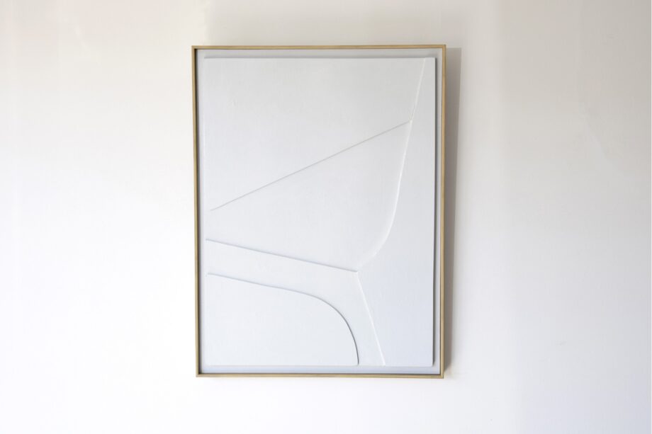 Cuadro RELIEVE GRIS CLARO N1 con marco de madera
