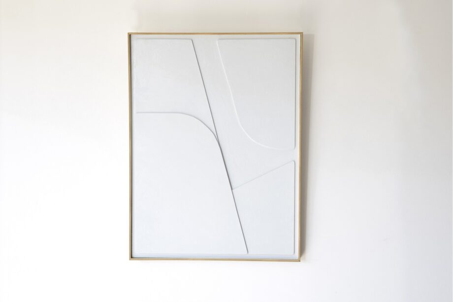Cuadro RELIEVE GRIS CLARO N2 con marco de madera