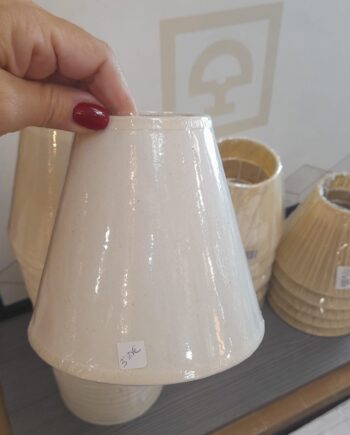 Pantalla tela beige de 14cm de diámetro para E14