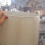 Pantalla para colgar de portalámparas E27 con 38 cm Hilos beige tegaluxe