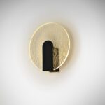 AURIS - Aplique de pared negro y difusor redondo con 5,5w Led