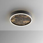 STONE - Plafón LED CCT 36+20W acabado negro y difusor efecto pizarra