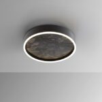 STONE - Plafón LED CCT 36+20W acabado negro y difusor efecto pizarra
