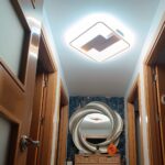 Plafón MACARENA Led 86W oro y wengué dimable con mando a distancia Anperbar.
