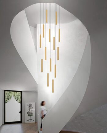 Lámpara de 14 cilindros dorados estrechos Led Silvioss
