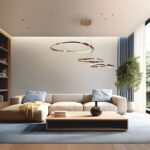 ORBITAS - Lámpara LED 3aros oro brillo con difusor transparente y mando Schuller