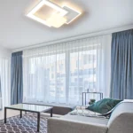 Plafón SQUARE cuadrados blancos con mando distancia 55W Led Lumsevi