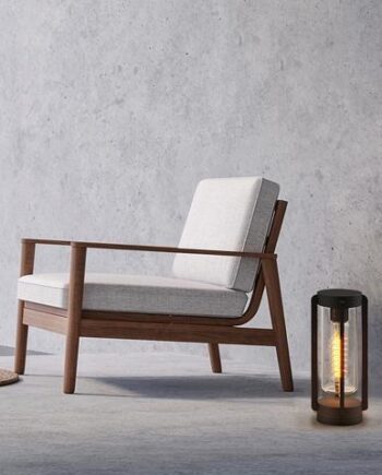 Farón de suelo VEGA antracita y tulipa de cristal para bombilla E27 ACB Iluminación