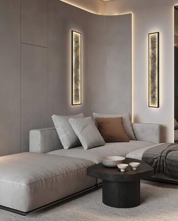 Aplique de pared STONE rectangular grande negro 80W Led con CCT Schuller