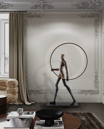 Figura decorativa EL CAMINANTE de pie con figura y luz Led Schuller