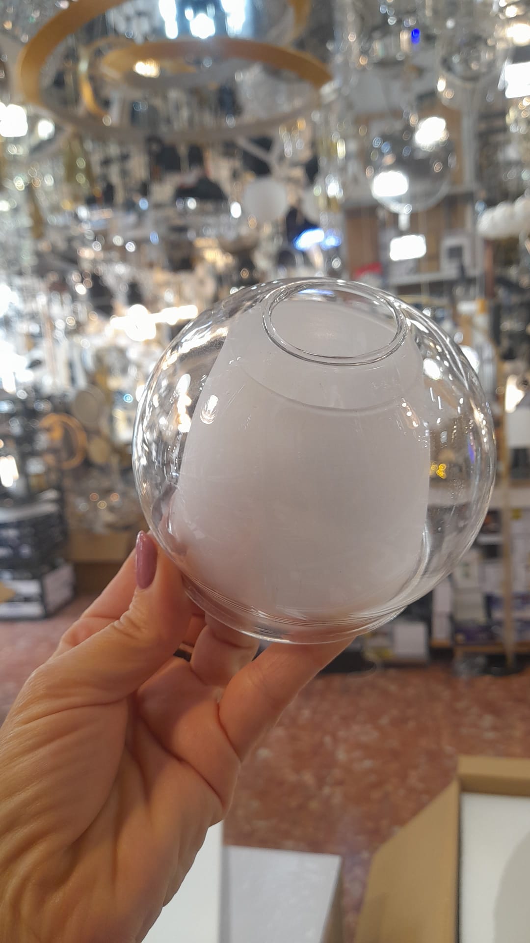 Tulipa cristal doble esfera abierta para E14 mate y transparente