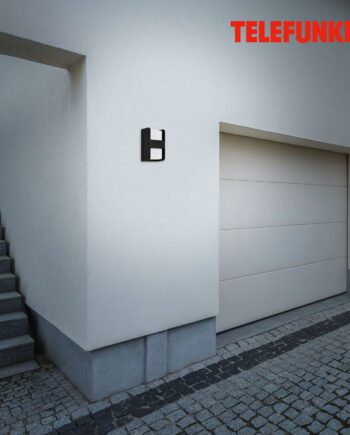 Aplique de exterior Negro y blanco para bombilla E27 Led Telefunken Briloner