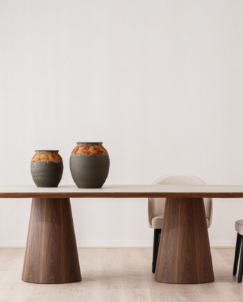Mesa de comedor DOLMEN nogal y cerámico VP Interiorismo