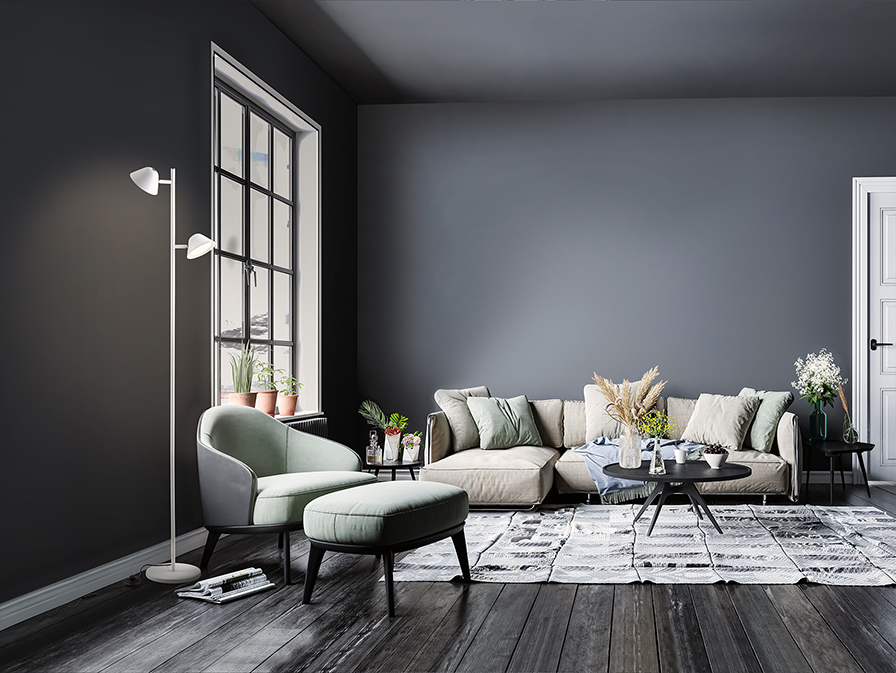 Lámpara de pie TAROS blanco 20W Led táctil y mando distancia dimable Schuller