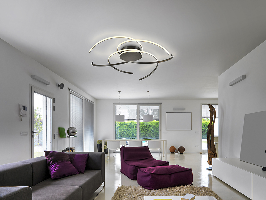 Gran plafón CADENCE de 68W Led dimable con mando a distancia Schuller