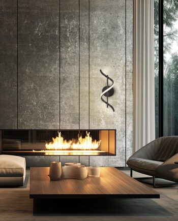 Aplique de pared BOA metal negro mate con 13W Led Schuller