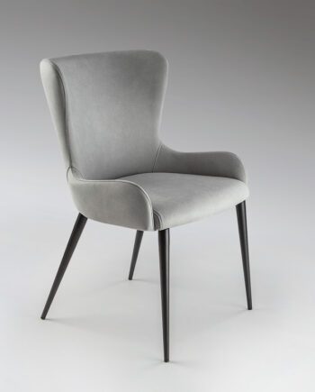 Silla TELMA con asiento textil gris con patas negras Schuller