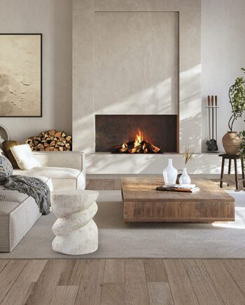 Mesa auxiliar SALOMON blanca textura cemento Schuller