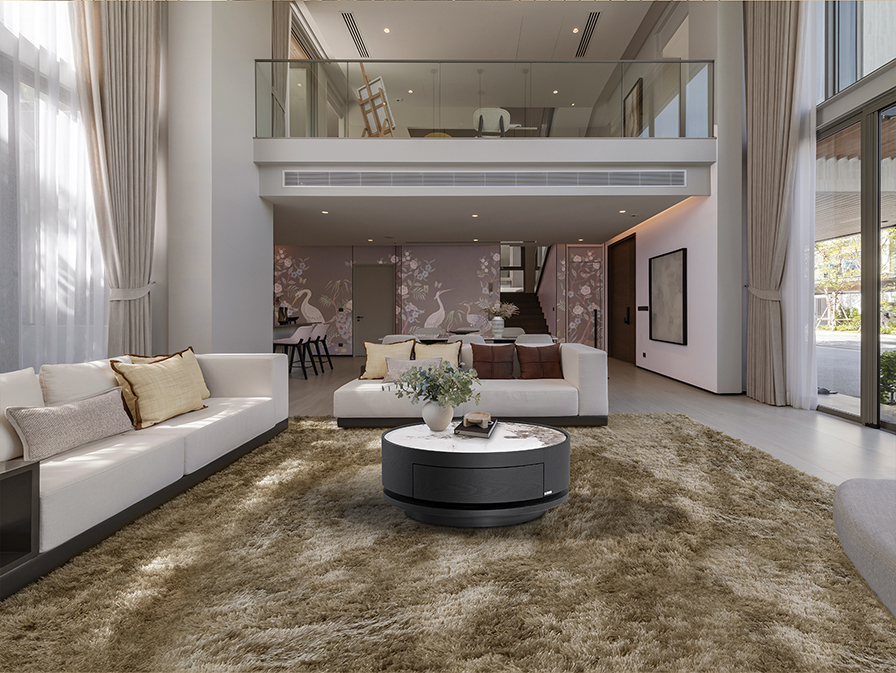 Mesa de centro IZA giratoria y con cajón negra con tapa porcelánica Schuller