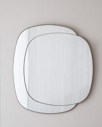 Espejo de pared doble de perfil metal paralelo VP Interiorismo