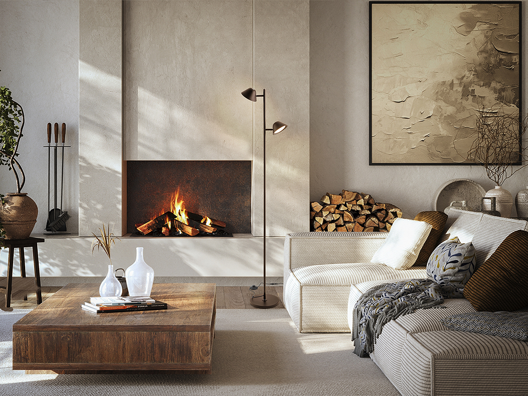 Lámpara de pie TAROS bronce 20W Led táctil y mando distancia dimable Schuller