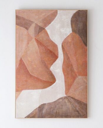 Cuadro ABSTRACTO SOMBRAS EN OCRE N1 con marco natural VP Interiorismo