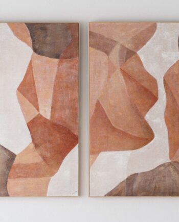 Cuadro ABSTRACTO SOMBRAS EN OCRE N1 con marco natural VP Interiorismo